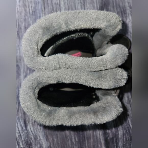 Womens Winter Ankle Boots Lace Up Faux Fur Trim Herringbone Detail - Picture 11 of 15